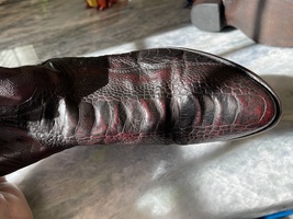 J. Chisholm leather dark burgundy cowboy boots, made in USA men’s 9.5 D image 14
