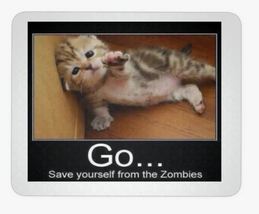 cat zombies meme mousepad - £12.86 GBP