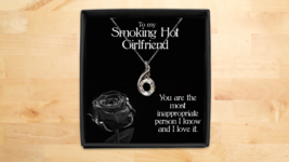 Smoking Hot Girlfriend Necklace Funny Gift Teardrop Sterling Silver Jewelry - £40.59 GBP