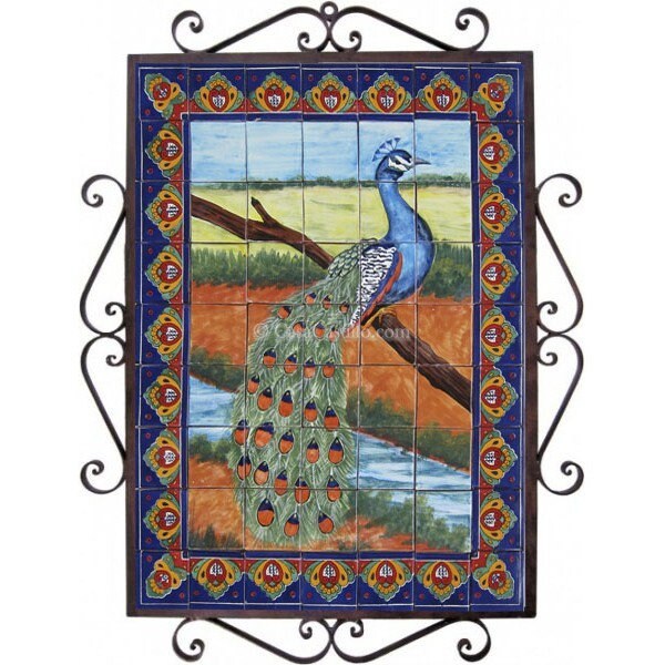 Mexican Talavera Mural - Pavoreal1 - - $347.00