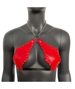 Gothic Red Vampira Cross Top Bra with Chain - $48.00