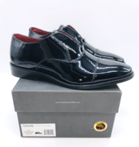 Carlos Men&#39;s Graham Lace-Free Cap-Toe Leather Oxfords Derby Shoes- Black... - $39.59