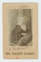 Antique Named CDV Circa 1900s Adorable Little Girl Named E. Laidlaw in Dress - £7.49 GBP