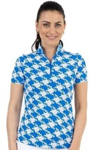 Nwt Ibkul Kimberly Royal Blue Short Sleeve Mock Golf Shirt S M L Xl Xxl - £40.20 GBP