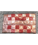 Women’s Handmade Duct Tape Rectangle Wallet With Hand Strap Red Silver P... - $13.70 CAD