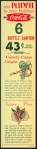 Vintage 1950 Coca Cola Christmas Carton Insert with Candy Cane Recipe - $5.90