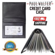 100% Genuine Leather Credit Card Case Wallet with RFID Protection - $11.83