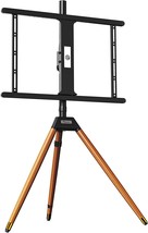 Tv Tripod Stand With Wood Legs, Corner Tv Stand With 180° Swivel Mount, Height - £135.05 GBP