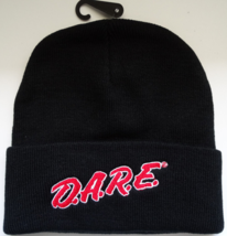 Dare Keeping Kids Of Drugs Licensed Knit Beanie Black Winter Hat - £17.10 GBP
