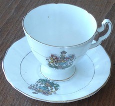 Lovely Vintage Royal Adderley Footed Cup &amp; Saucer Set - Canada Crest - Ridgway - £19.46 GBP