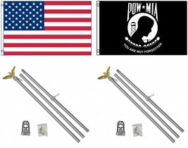 3&#39;x5&#39; Us American And Us Pow Mia (White) You Are Not Forgotten Polyester Flags A - £43.17 GBP
