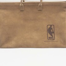 Vintage NBA Basketball Briefcase Attache Laptop Bag 1970&#39;s Faux Suede Leather - £58.31 GBP
