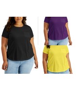 STYLE &amp; COMPANY Women&#39;s T-Shirt, Relaxed Fit Curved Hem, Plus Size: 0X - 3X - £7.76 GBP