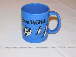 1988 Sea World The Penguin Encounter Blue Coffee Mug Soup Cup Pre-owned - £11.67 GBP