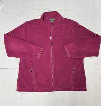 LL Bean Women’s Polartec Fleece Jacket XL Regular Full Zip Fuschia - $503.61 MXN