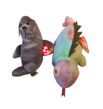 TY Beanie Babies Set of 2 - Slippery the Dolphin & Iggy the Iguana - £8.99 GBP