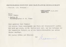 Ivan Stranski Bulgarian &amp; WW2 Soviet Union Chemist Hand Signed Letter - £31.44 GBP