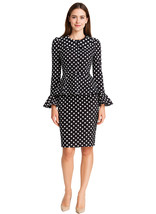 CelebrityDesignz Amal Clooney Inspired Polka Dot Ruffled Peplum Jacket &amp;... - $119.99