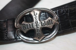 Bill Wall Leather 925 Silver Logo Belt Buckle Crocodile Leather (36&quot;-40&quot;) BB108 - £995.27 GBP