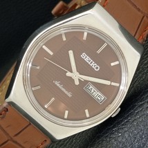 VINTAGE SEIKO AUTOMATIC 6309A JAPAN MENS BROWN COLOR DIAL WATCH a434257-1 - £33.79 GBP