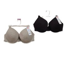 Hanes Bra Womens 40DD Set of 2 Black Gray Everyday Comfort Underwire Mol… - £16.47 GBP