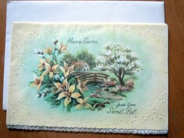 Vtg Coronation Collection Happy Easter Secret Pal Spring Glitter Card Un... - $2.99