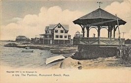 Monument Beach Massachusetts~The PAVILION~1900s Rotograph Tinted Photo Postcard - £5.64 GBP