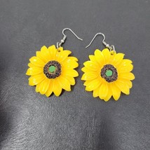 Sunflower Drop Earrings Long Dangle Fashion Jewelry Jewellery for Women Girls - £6.86 GBP