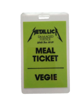 Metallica Backstage Concert Meal Ticket Pass Original Hard Rock Heavy Me... - $22.67