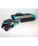 Mattel 2002 Hot Wheels Black Transport Semi Truck Cargo Car Carrier 2pc ... - $39.55