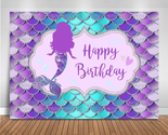 Mermaid Birthday Backdrop under the Sea Birthday Party Decoration for Gi... - $23.54