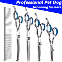 6Pcs Professional Pet Dog Grooming Scissors Straight Curved Thinning She... - £31.69 GBP