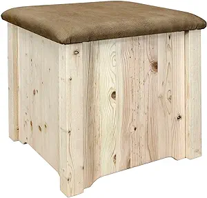 Montana Woodworks Homestead Collection Upholstered Ottoman with Storage,... - $290.99