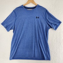 Under Armor Men&#39;s T-shirt XL Blue Loose Fit Heat Gear - $12.87