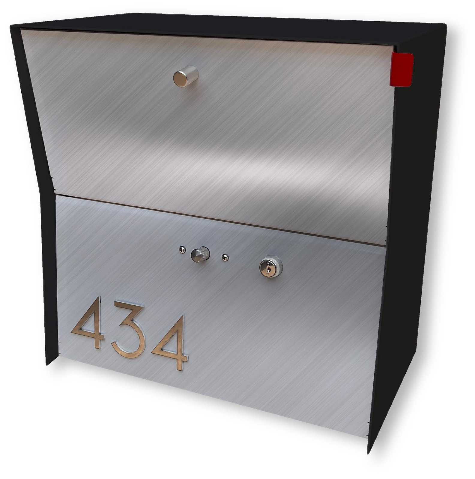 RetroBox Locking Small Package Wall Mounted Mailbox in Black is a Midcen... - $349.00