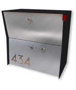 RetroBox Locking Small Package Wall Mounted Mailbox in Black is a Midcen... - $349.00