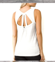 New Womens PrAna NWT S Kornelie Top White Organic Cotton Hemp Back Cut Out Tank - £72.23 GBP