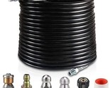 Pressure Washer Hose 100FT Sewer Jetter Kit 1/4 Inch NPT 5800 PSI Drain ... - $59.39