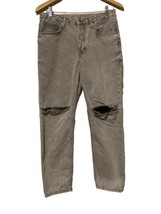 TOPSHOP Distressed Light Wash Gray MOTO HAYDEN Denim Jeans Button Fly W2... - £11.57 GBP