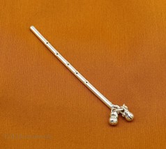 Sterling silver laddu gopala krishna flute tiny krishna puja article su577 - $48.50