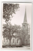 Evangelical Lutheran Church Juneau Wisconsin RPPC Real Photo postcard - £5.43 GBP