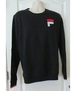 Fila French Terry Crew Neck  Long Sleeve Sweatshirt Black Men&#39;s Sz XL NWT - $387.64 MXN