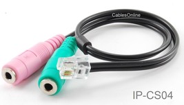 12&quot; 2/3.5Mm Jacks To Rj9/Rj10 Pc Mic/Headset To Cisco Office Phone Adapt... - $19.99