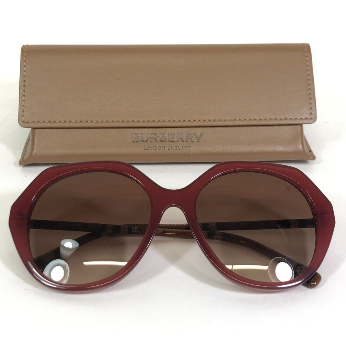 Primary image for Burberry Sunglasses B 4375 4018/13 Brown Red Hexagon Frames with Brown Lenses