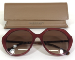 Burberry Sunglasses B 4375 4018/13 Brown Red Hexagon Frames with Brown L... - $126.01