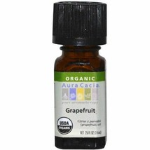 NEW Aura Cacia Grapefruit Organic Essential Oil .25 oz Pack of 1 - $14.06