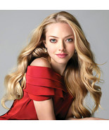 Actress AMANDA SAYFRIED red dress &amp; long blonde hair 8x8 portrait - $7.99