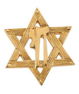 14K Gold Star of David w/Chai Lapel Pin - €491,29 EUR