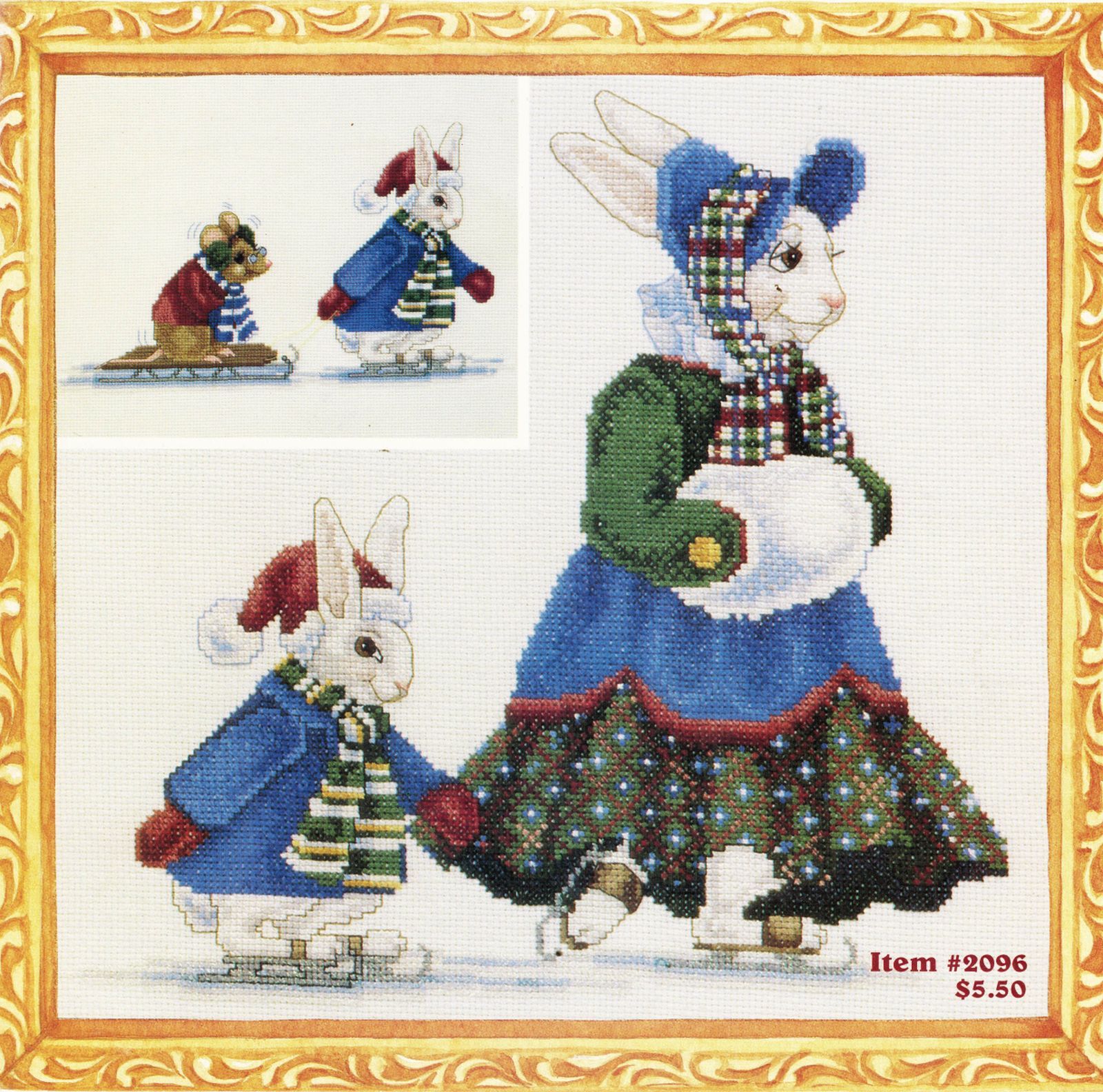 1994 Carter Mouse & Friends Belinda Brandon Bunny Snowy Day Cross Stitch Pattern - $13.99