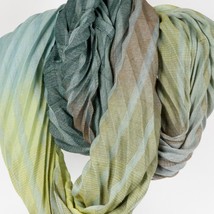 Collection Eighteen Infinity Scarf Aqua Lime Green Striped Wide Accessory - £12.59 GBP